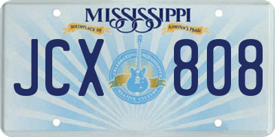 MS license plate JCX808