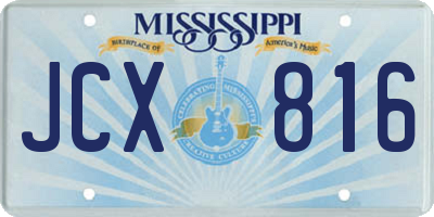 MS license plate JCX816