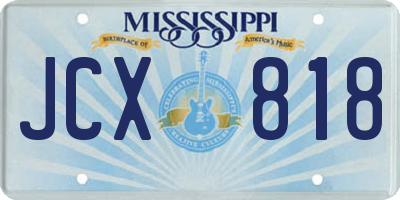 MS license plate JCX818