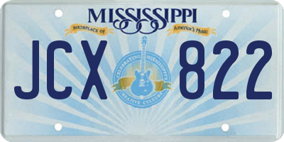 MS license plate JCX822