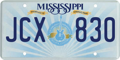 MS license plate JCX830