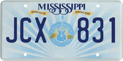 MS license plate JCX831