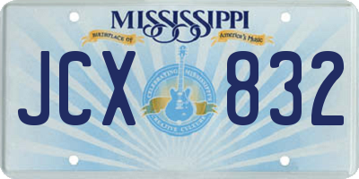 MS license plate JCX832