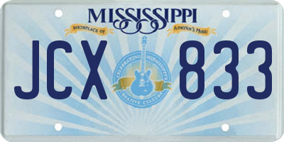 MS license plate JCX833