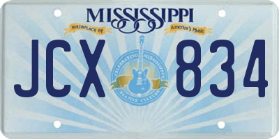 MS license plate JCX834