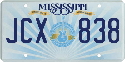 MS license plate JCX838