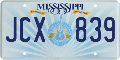 MS license plate JCX839