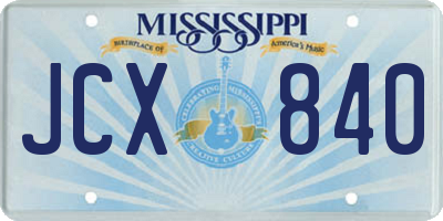 MS license plate JCX840