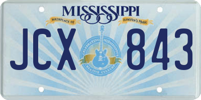 MS license plate JCX843