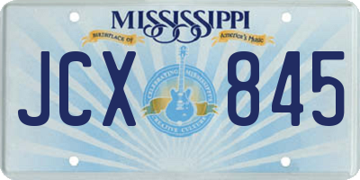 MS license plate JCX845