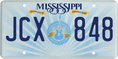 MS license plate JCX848