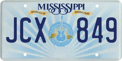 MS license plate JCX849