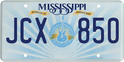 MS license plate JCX850