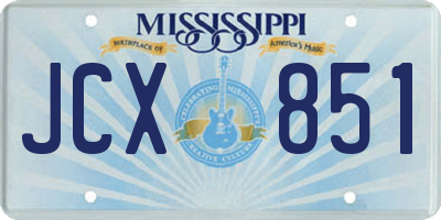 MS license plate JCX851