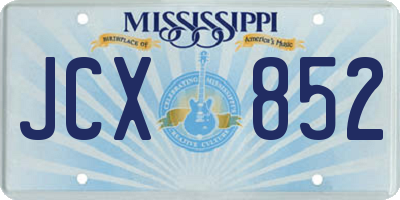 MS license plate JCX852