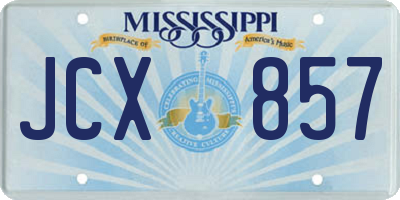 MS license plate JCX857