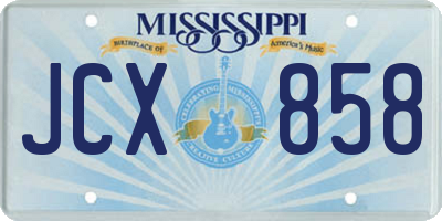 MS license plate JCX858