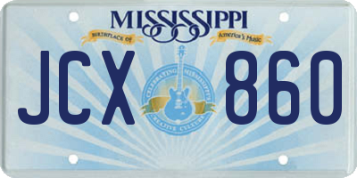 MS license plate JCX860