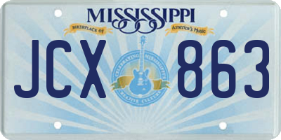MS license plate JCX863