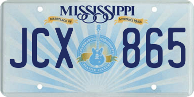 MS license plate JCX865