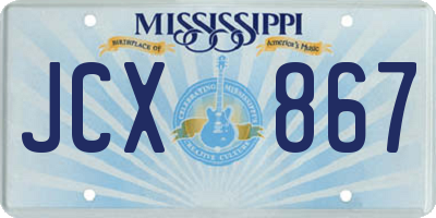 MS license plate JCX867
