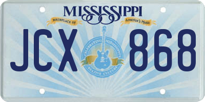MS license plate JCX868