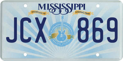 MS license plate JCX869
