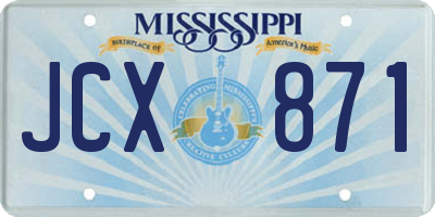 MS license plate JCX871