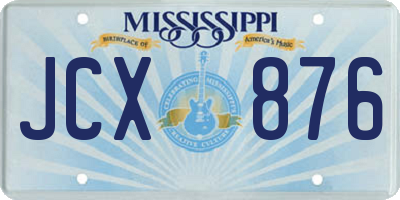 MS license plate JCX876