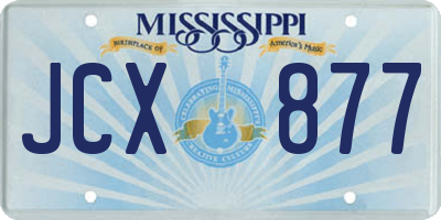 MS license plate JCX877