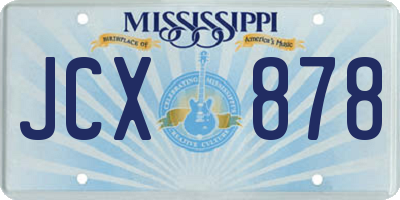 MS license plate JCX878