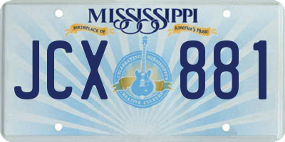 MS license plate JCX881