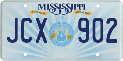 MS license plate JCX902