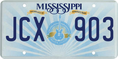 MS license plate JCX903