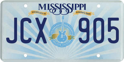MS license plate JCX905