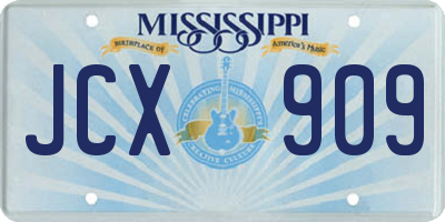 MS license plate JCX909
