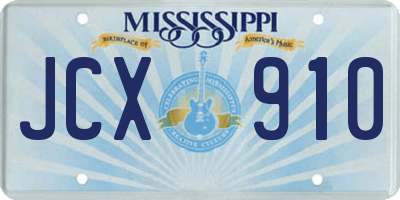 MS license plate JCX910
