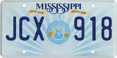 MS license plate JCX918