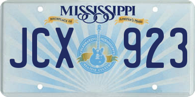 MS license plate JCX923