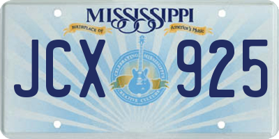 MS license plate JCX925