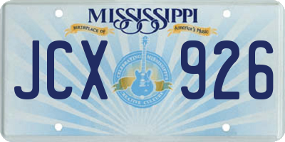 MS license plate JCX926