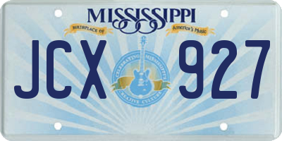 MS license plate JCX927
