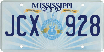 MS license plate JCX928