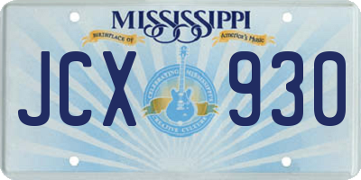 MS license plate JCX930
