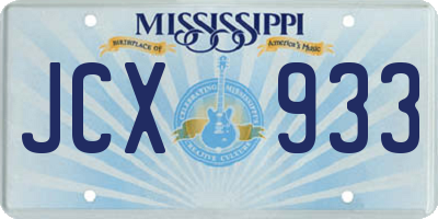 MS license plate JCX933