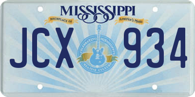 MS license plate JCX934