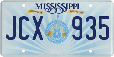 MS license plate JCX935