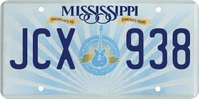 MS license plate JCX938
