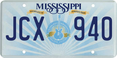 MS license plate JCX940
