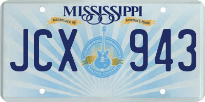 MS license plate JCX943